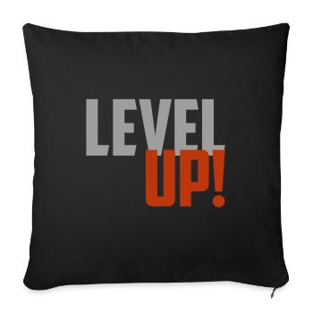 Level up! - Sofa pillowcase 17,3'' x 17,3'' (45 x 45 cm) - black - Front