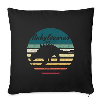 Reptile blindé Ankylosaurus - Housse de coussin décorative 45 x 45 cm - noir - Devant