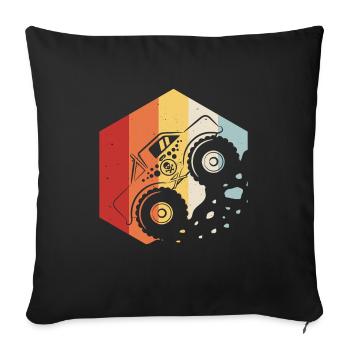 Monstertruck Monster Truck Motorsport Motor Auto - Housse de coussin décorative 45 x 45 cm - noir - Devant