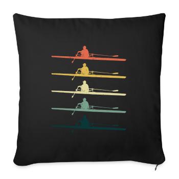 Crew Rowing Row Team Boat Oar Rower Retro - Sofa pillowcase 17,3'' x 17,3'' (45 x 45 cm) - black - Front