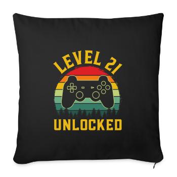 Level 21 unlocked - Housse de coussin décorative 45 x 45 cm - noir - Devant