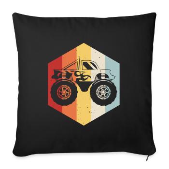 Motor Auto Monstertruck Monster Truck Motorsport - Housse de coussin décorative 45 x 45 cm - noir - Devant