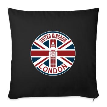 Londres Royaume-Uni Royaume-Uni Union Jack drapeau britannique - Housse de coussin décorative 45 x 45 cm - noir - Devant