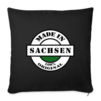 MADE IN SACHSEN Dresden Leipzig Born Gift - Sofa pillowcase 17,3'' x 17,3'' (45 x 45 cm) - black - Front