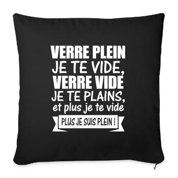 VERRE PLEIN JE TE VIDE VERRE VIDE JE TE PLAINS - Housse de coussin décorative 45 x 45 cm - noir - Devant