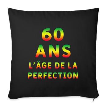 60 ANS L' AGE DE LA PERFECTION - Housse de coussin décorative 45 x 45 cm - noir - Devant