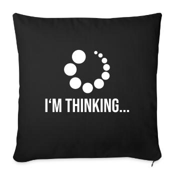 Je pense - Housse de coussin décorative 45 x 45 cm - noir - Devant