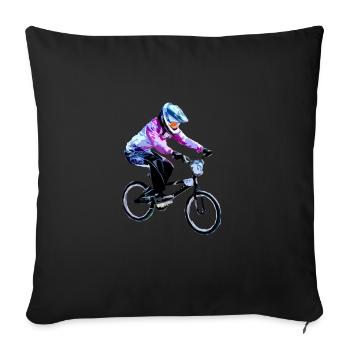 BMX-Rennen - Sofakissenbezug 45 x 45 cm - Schwarz - Vorne