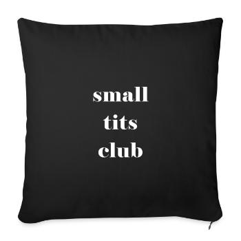 small tits club - white - Housse de coussin décorative 45 x 45 cm - noir - Devant