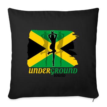 Underground Jamaica Flag Sprint - Sofa pillowcase 17,3'' x 17,3'' (45 x 45 cm) - black - Front