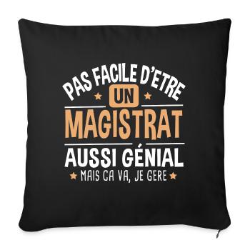 Magistrat génial. Cadeau juge tribunal loi justice - Housse de coussin décorative 45 x 45 cm - noir - Devant