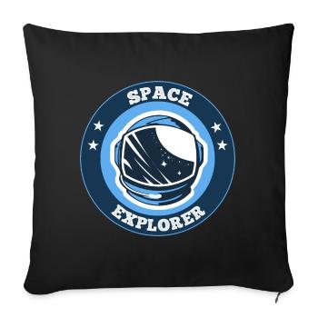 Space Explorer - Helm - Sofakissenbezug 45 x 45 cm - Schwarz - Vorne