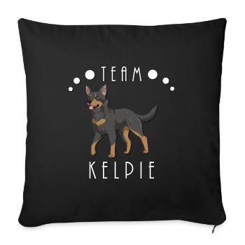 Team Kelpie - Black and Tan - Sofa pillowcase 17,3'' x 17,3'' (45 x 45 cm) - black - Front