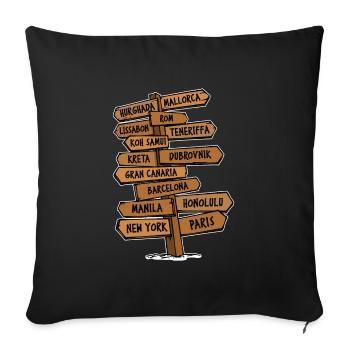 Vacances Voyage Voyage Vacances Chill Relax - Housse de coussin décorative 45 x 45 cm - noir - Devant