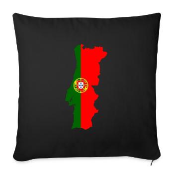 Portugal flag map flag - Sofa pillowcase 17,3'' x 17,3'' (45 x 45 cm) - black - Front