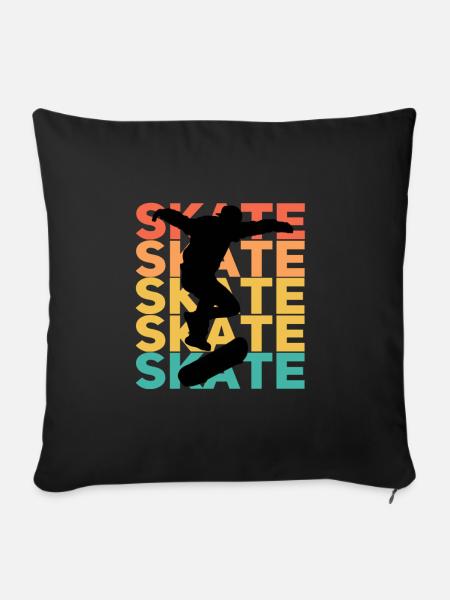 Skate Print - Sofa pillowcase 17,3'' x 17,3'' (45 x 45 cm) - black