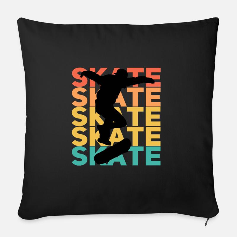 Skate Print - Sofa pillowcase 17,3'' x 17,3'' (45 x 45 cm) - black