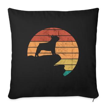 French Bulldog Retro - Sofa pillowcase 17,3'' x 17,3'' (45 x 45 cm) - black - Front