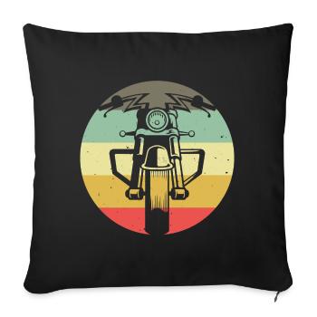 Motocyclistes de moto chopper - Housse de coussin décorative 45 x 45 cm - noir - Devant