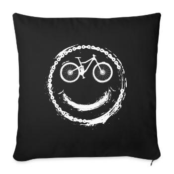 MTB Fahrrad Mountain Bike Mountainbiker - Sofakissenbezug 45 x 45 cm - Schwarz - Vorne