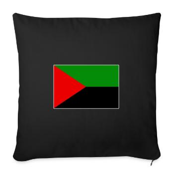 Drapeau de la Martinique rouge vert noir - Housse de coussin décorative 45 x 45 cm - noir - Devant