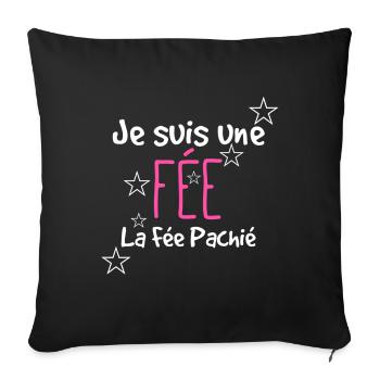 Je suis une fée. La fée pas chié. - Housse de coussin décorative 45 x 45 cm - noir - Devant