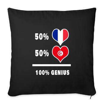 Frankreich und Tunesien 100% brillant / Geschenk - Sofakissenbezug 45 x 45 cm - Schwarz - Vorne