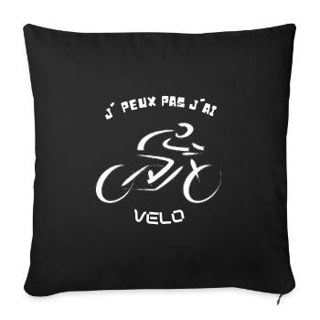 Vélo Nuit Évasion Courbes Urbaine - Housse de coussin décorative 45 x 45 cm - noir - Devant