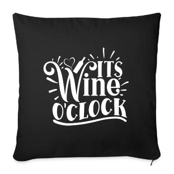It's Wine O'clock Funny Quote - Sofa pillowcase 17,3'' x 17,3'' (45 x 45 cm) - black - Front