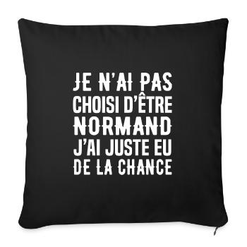 Je n'ai pas choisi d'être normand - Housse de coussin décorative 45 x 45 cm - noir - Devant