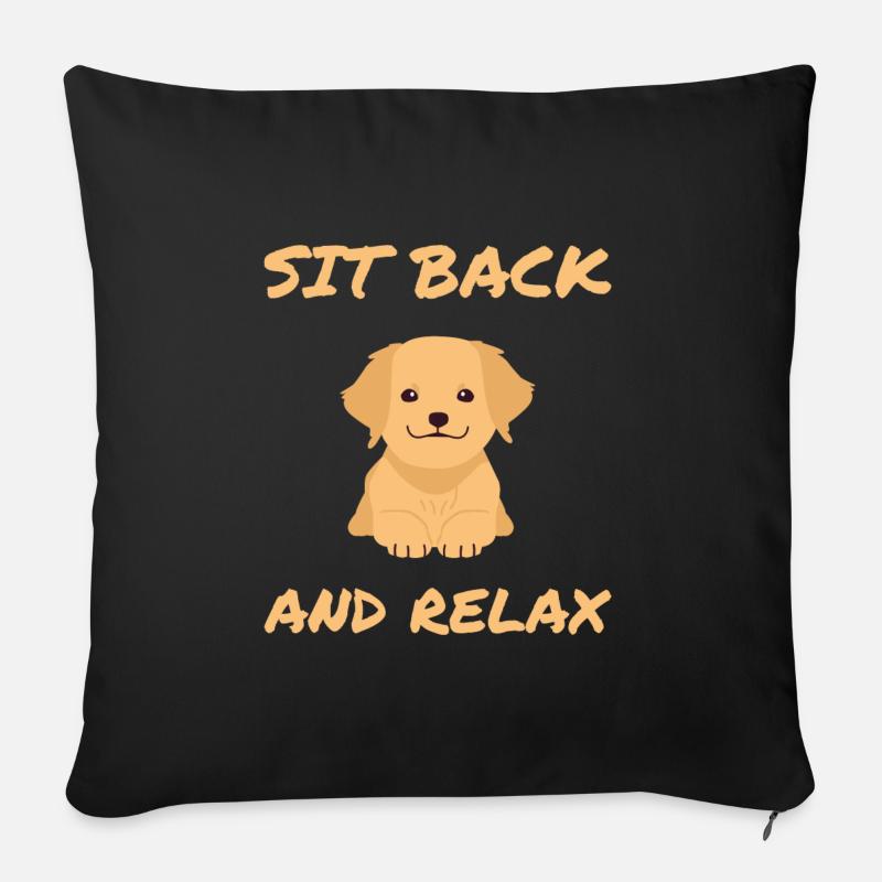 Süßer Golden Retriever - Sofakissenbezug 45 x 45 cm - Schwarz