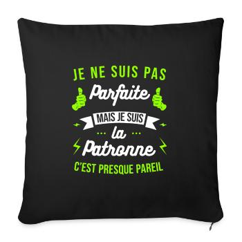 JE SUIS LA PATRONNE - Housse de coussin décorative 45 x 45 cm - noir - Devant