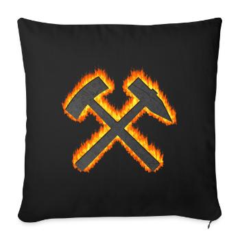 Hammer und Schlägel Bergbau Kohle Dortmund - Sofakissenbezug 45 x 45 cm - Schwarz - Vorne