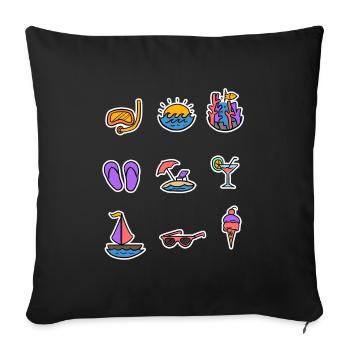 Summer sun vacation beach ocean relax vacations - Sofa pillowcase 17,3'' x 17,3'' (45 x 45 cm) - black - Front
