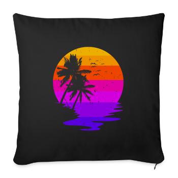 Holiday Holidays Palms Caribbean Beach Sea Summer - Sofa pillowcase 17,3'' x 17,3'' (45 x 45 cm) - black - Front