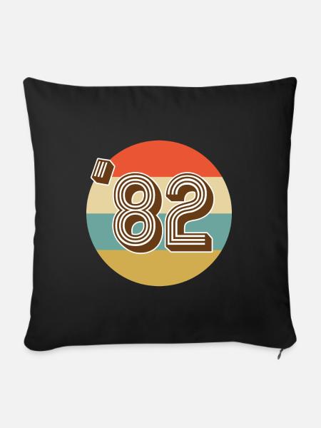 1982 Vintage Jahrgang - Sofakissenbezug 45 x 45 cm - Schwarz