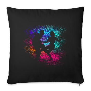 Lindy Hop | Swing | Swing music | Gift idea - Sofa pillowcase 17,3'' x 17,3'' (45 x 45 cm) - black - Front