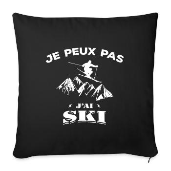 JE PEUX PAS J'AI SKI - Housse de coussin décorative 45 x 45 cm - noir - Devant