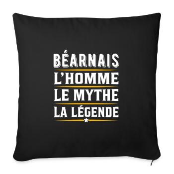Béarnais l'homme le mythe la légende - Housse de coussin décorative 45 x 45 cm - noir - Devant