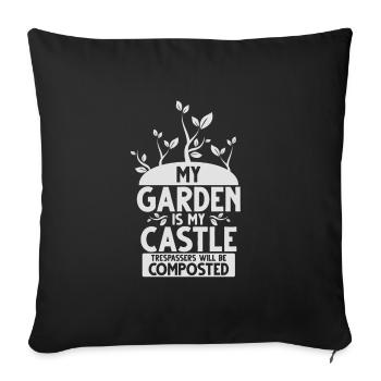 Mon jardin - mon jardin - Housse de coussin décorative 45 x 45 cm - noir - Devant