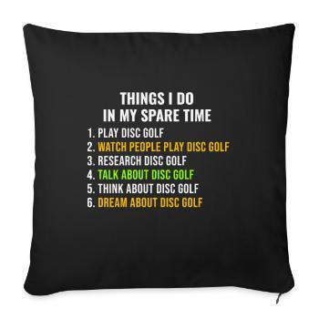 Disque golfeur golfeur frisbee drôle disant cadeau - Housse de coussin décorative 45 x 45 cm - noir - Devant