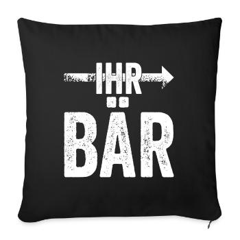 IHR BÄR | Partnerlook | Pfeil (rechts) - Sofakissenbezug 45 x 45 cm - Schwarz - Vorne