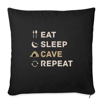 Caving Spelunking Cave Explorer Spelunker Gift - Sofa pillowcase 17,3'' x 17,3'' (45 x 45 cm) - black - Front