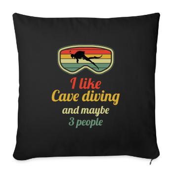 Vintage Retro Caving Spelunking Cave Explorer Gift - Sofa pillowcase 17,3'' x 17,3'' (45 x 45 cm) - black - Front