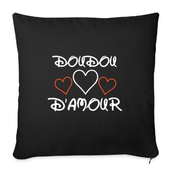 Doudou d'amour - Housse de coussin décorative 45 x 45 cm - noir - Devant
