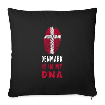 Denmark is in my DNA design / gift idea - Sofa pillowcase 17,3'' x 17,3'' (45 x 45 cm) - black - Front