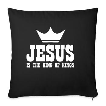Jesus Christ God God - Sofa pillowcase 17,3'' x 17,3'' (45 x 45 cm) - black - Front