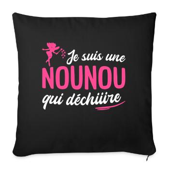 je suis une nounou qui déchire - Housse de coussin décorative 45 x 45 cm - noir - Devant