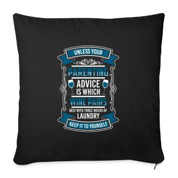Parenting Parenthood - Sofa pillowcase 17,3'' x 17,3'' (45 x 45 cm) - black - Front