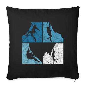 Alpinisme rétro escalade cadeau de montagne de bloc - Housse de coussin décorative 45 x 45 cm - noir - Devant